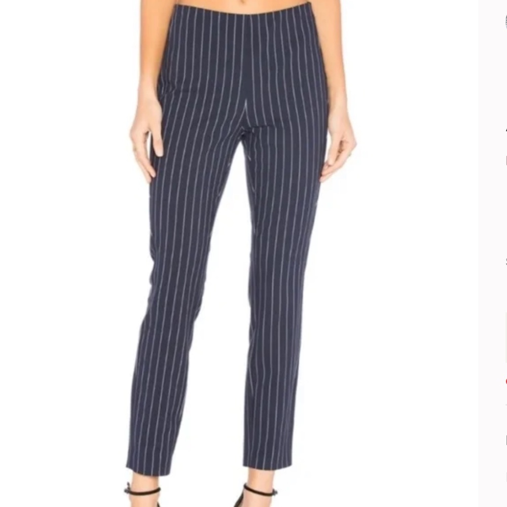 Rag & Bone Simone Pants Navy Blue Pin Stripe Ankle Slim Fit High Waist Size 4
